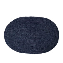 Load image into Gallery viewer, Madden Jute Placemat 4 Pack Oval 35x50cm Navy