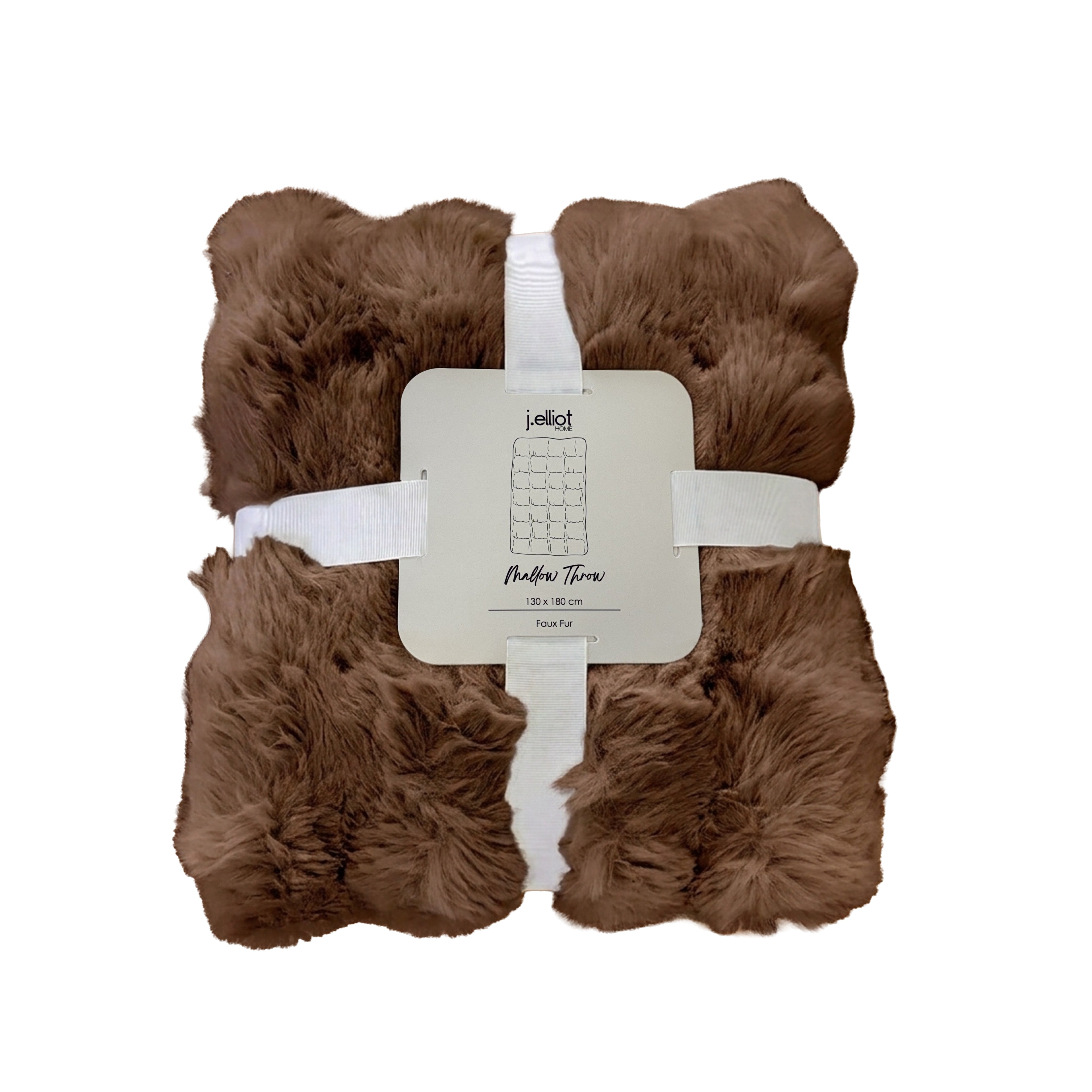 Mallow Faux Fur Throw 130x180cm Coffee
