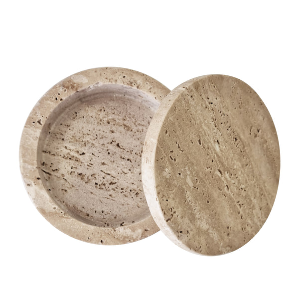 Maria Decorative Jar Wide 12.5x12.5x5cm Travertine Marble