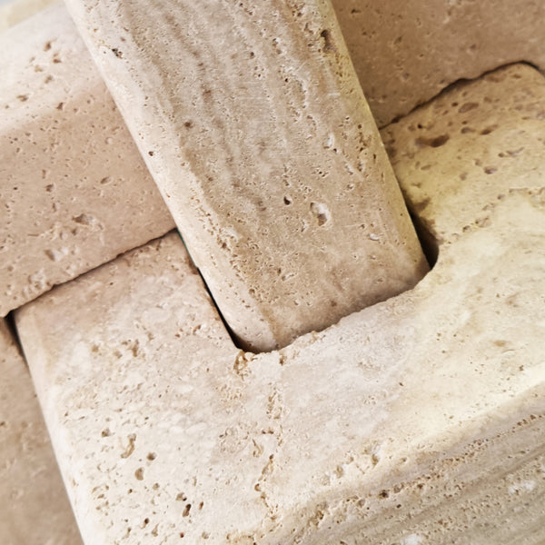 Maria Decorative Object 20x20x20cm Travertine Marble