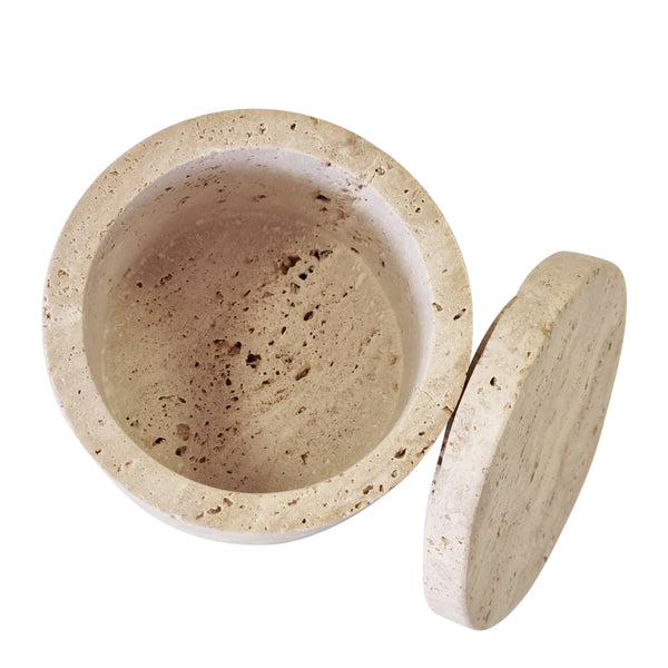 Maria Decorative Jar Tall 10x10x10cm Travertine Marble