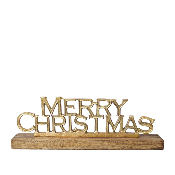 Merry Christmas Greetings Decoration Gold & Natural; ETA End July