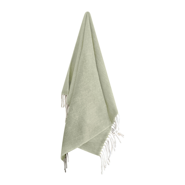 Michelle Faux Mohair Throw 130x170cm Dusty Green
