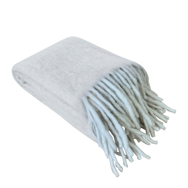 Michelle Faux Mohair Throw 130x170cm Grey