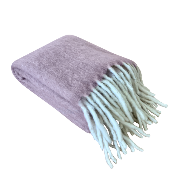 Michelle Faux Mohair Throw 130x170cm Mauve