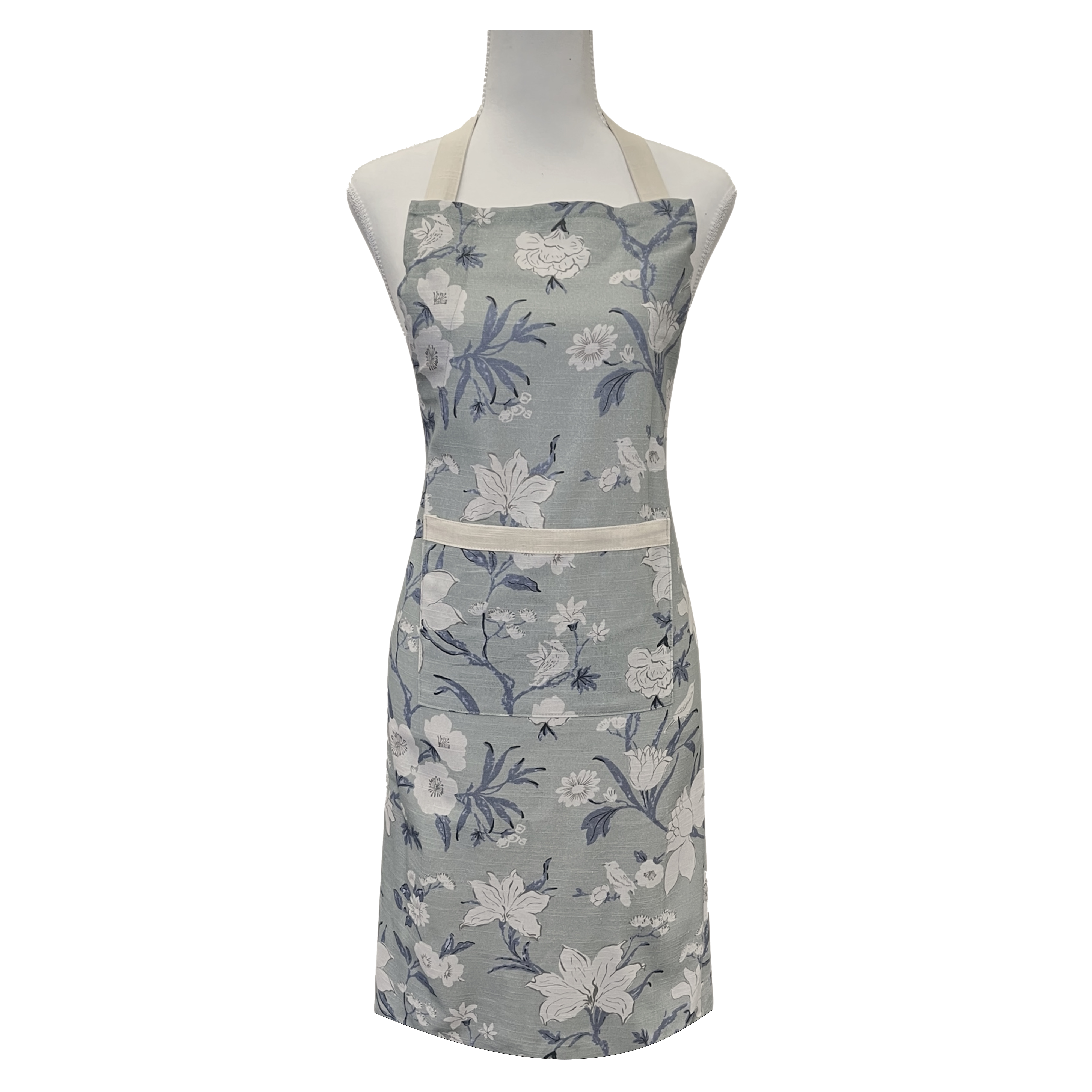 Nordhem Floral Apron 83x68x0.2cm Blue Grey