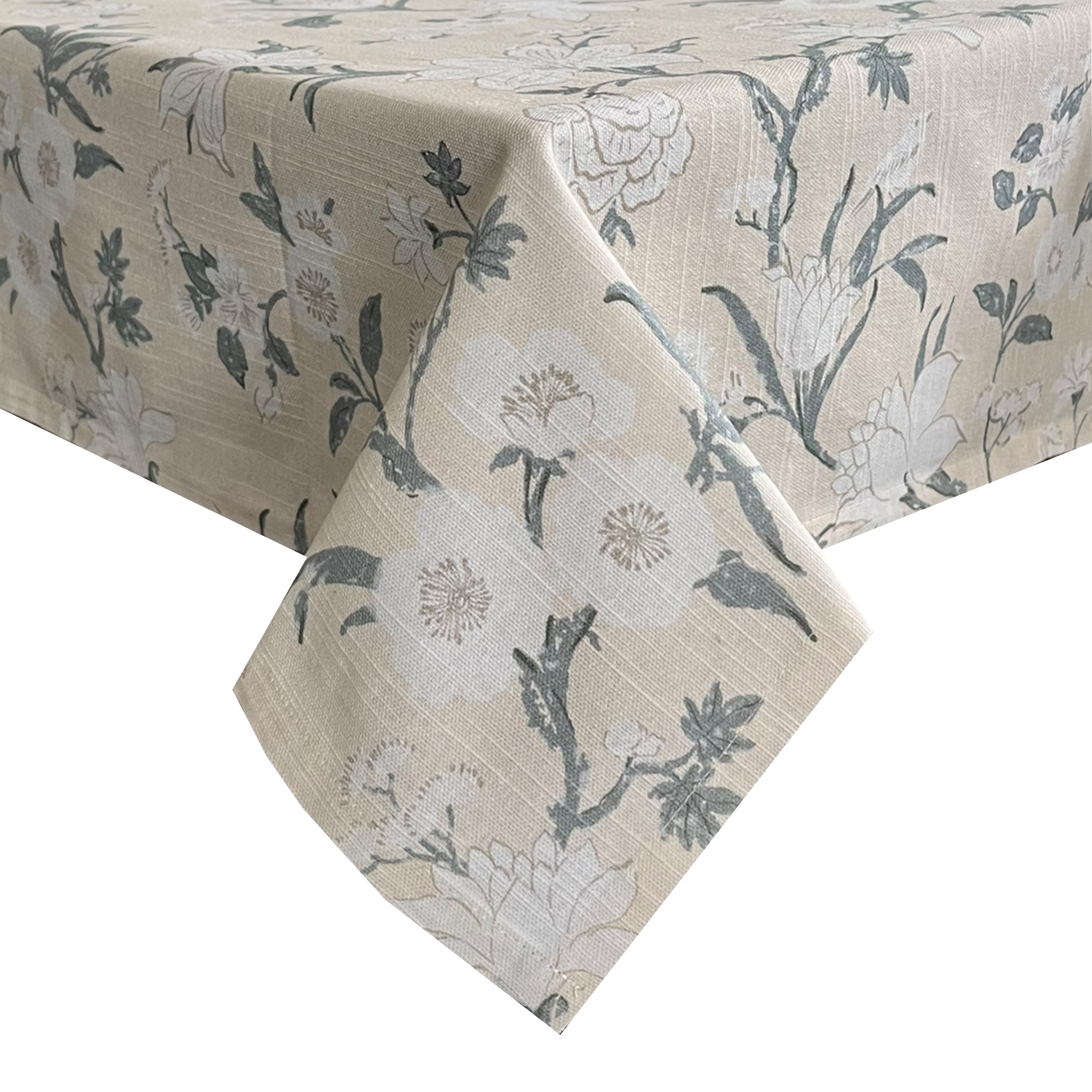 Nordhem Rectangle Tablecloth 150x270x0.2cm Warm Beige Floral