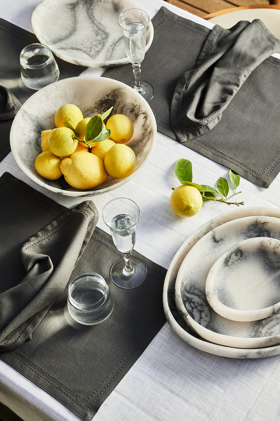 Orion Organic Resin Bowl 20x15.5x4.8cm Grey Stone Matt