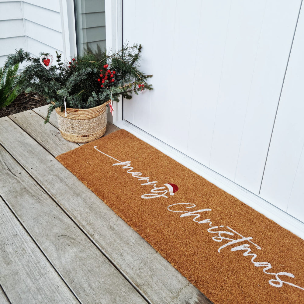 PVC Backed Coir Mat 40x120x1.5cm Merry Christmas