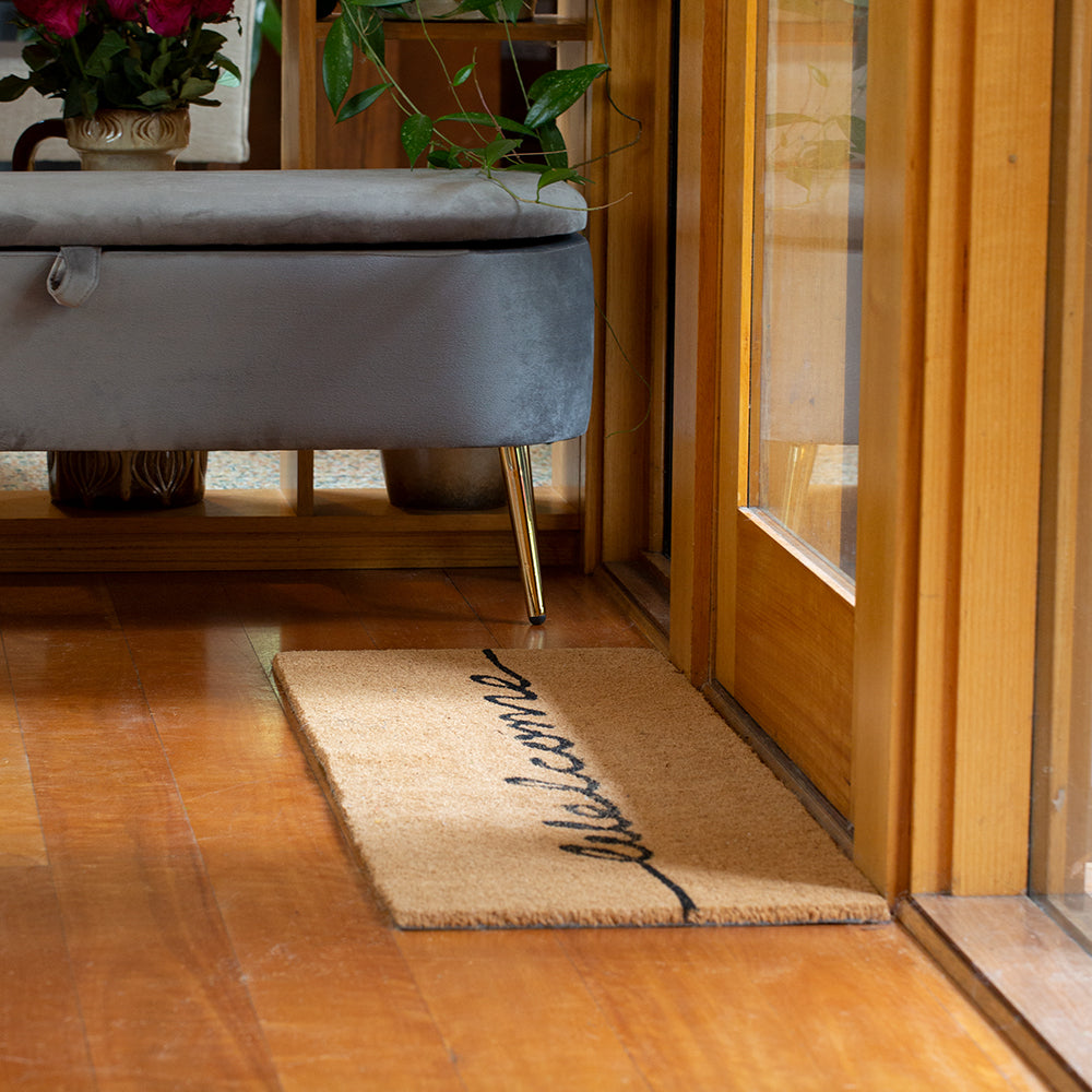 PVC Backed Coir Printed Mat Ranchslider 40x120x1.5cm Welcome