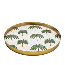 Load image into Gallery viewer, Palm Round Serving Tray Large 35x2.5cm Gold