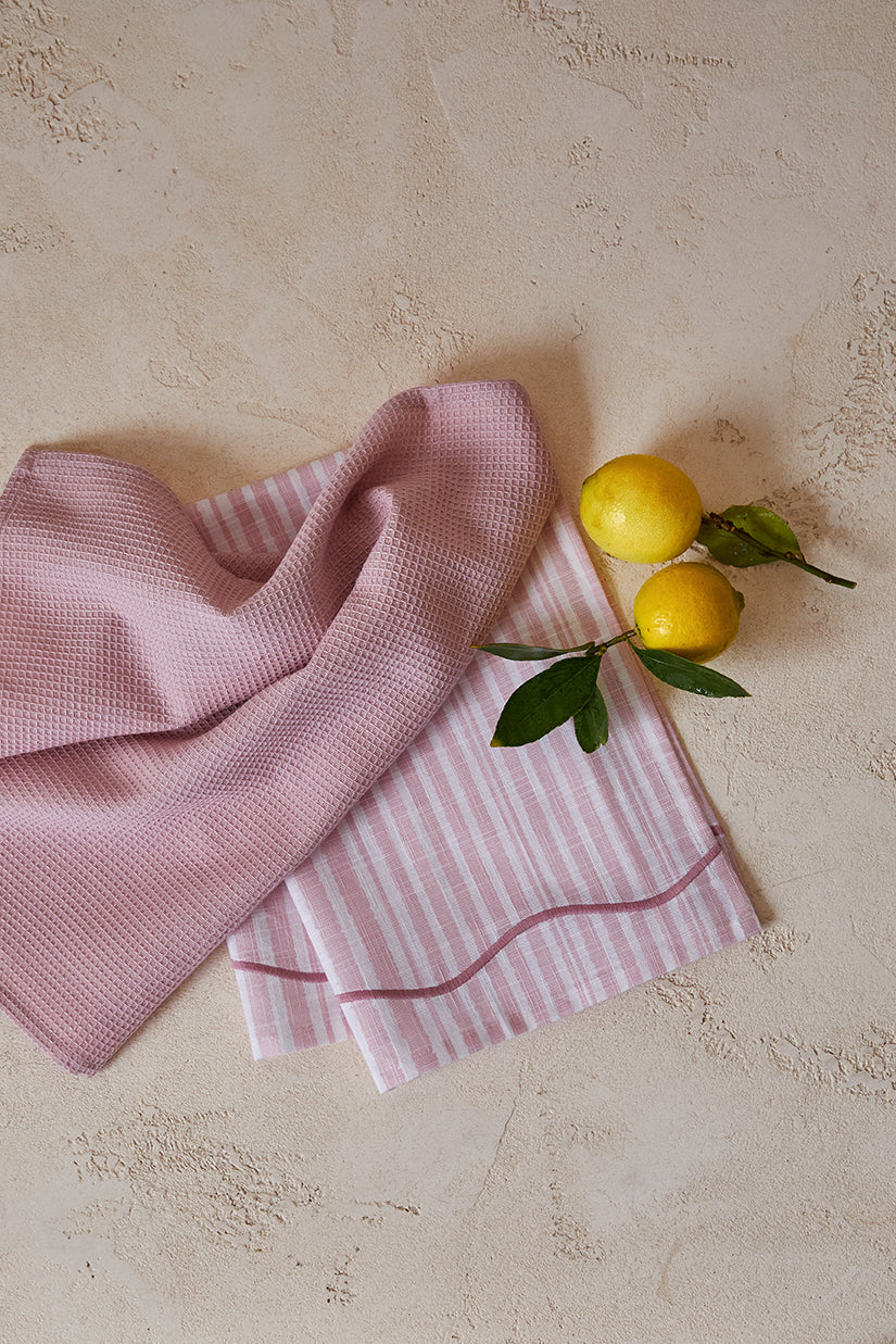 Radiant Weave 2pk Tea Towel 50x70x2cm Pink