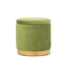 Load image into Gallery viewer, Roxanne Stool 40x40x41cm Olive &amp; Gold; ETA End May
