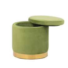 Load image into Gallery viewer, Roxanne Stool 40x40x41cm Olive &amp; Gold; ETA End May
