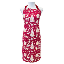 Load image into Gallery viewer, Scandi Yule Apron 83x68x0.05cm Red Multi
