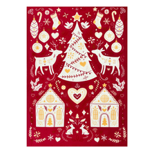 Load image into Gallery viewer, Scandi Yule Tea Towel 2pk 50x70x1.5cm Red Multi