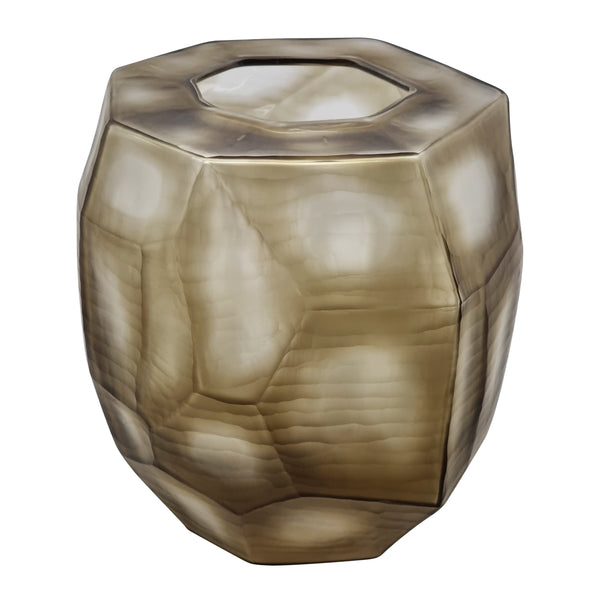 Sebastion Wide Glass Vase 28x30cm Smoke