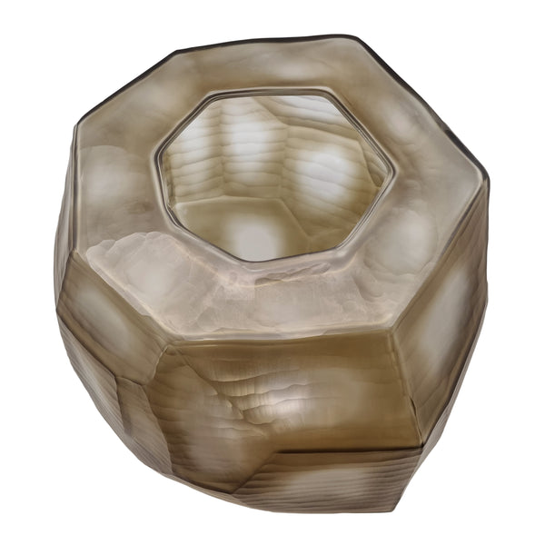 Sebastion Wide Glass Vase 28x30cm Smoke