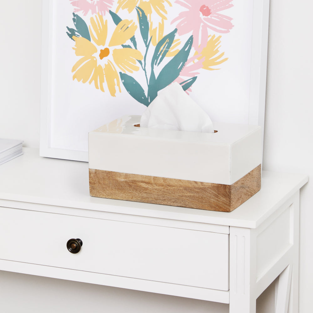 Shirley Tissue Box Cover Rectangle 13.5x26x12cm Natural