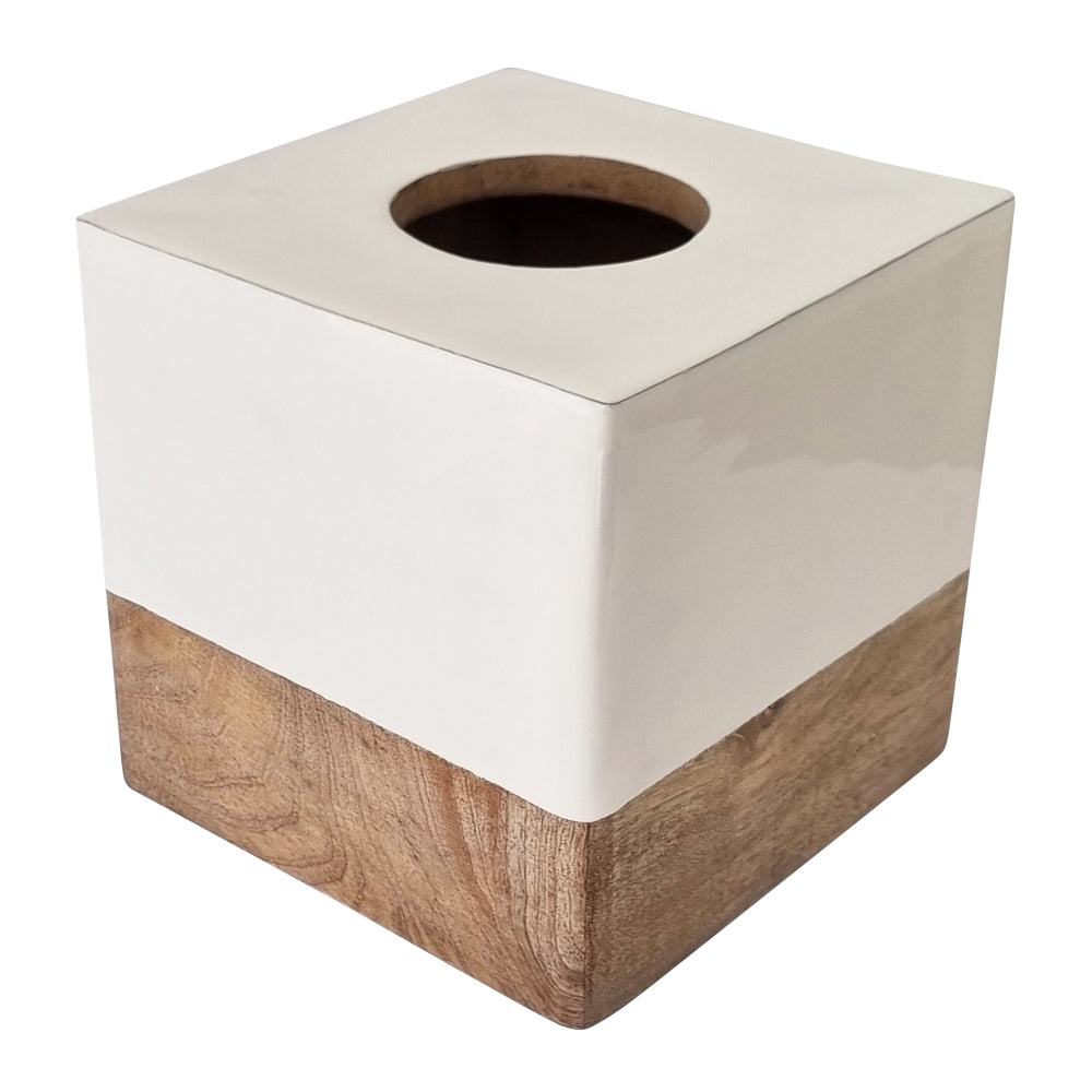 Shirley Tissue Box Cover Square 14x14x15cm Natural