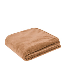 Load image into Gallery viewer, Solid Faux Mink Blanket 600gsm 220x240cm Pecan
