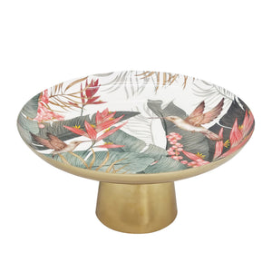 Tropical Cake Stand 30x14cm Gold