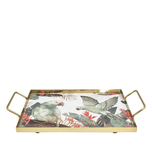 Tropical Rectangle Tray Large 46x35x2.5cm Gold