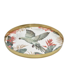 Load image into Gallery viewer, Tropical Round Serving Tray Large 35x2.5cm Gold
