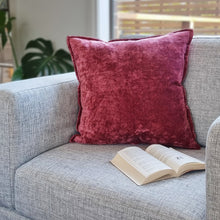 Load image into Gallery viewer, Veronica Cotton Velvet Cushion 50x50cm Grape