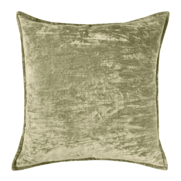 Veronica Cotton Velvet Cushion 50x50cm Green Mist