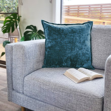 Load image into Gallery viewer, Veronica Cotton Velvet Cushion 50x50cm Steel Blue