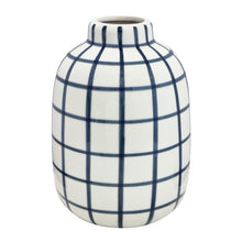 Load image into Gallery viewer, Wallace Check Vase 17x17x23.5cm Navy