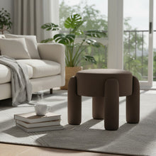 Load image into Gallery viewer, Eden Velvet Stool 48x48x40cm Rich Cocoa