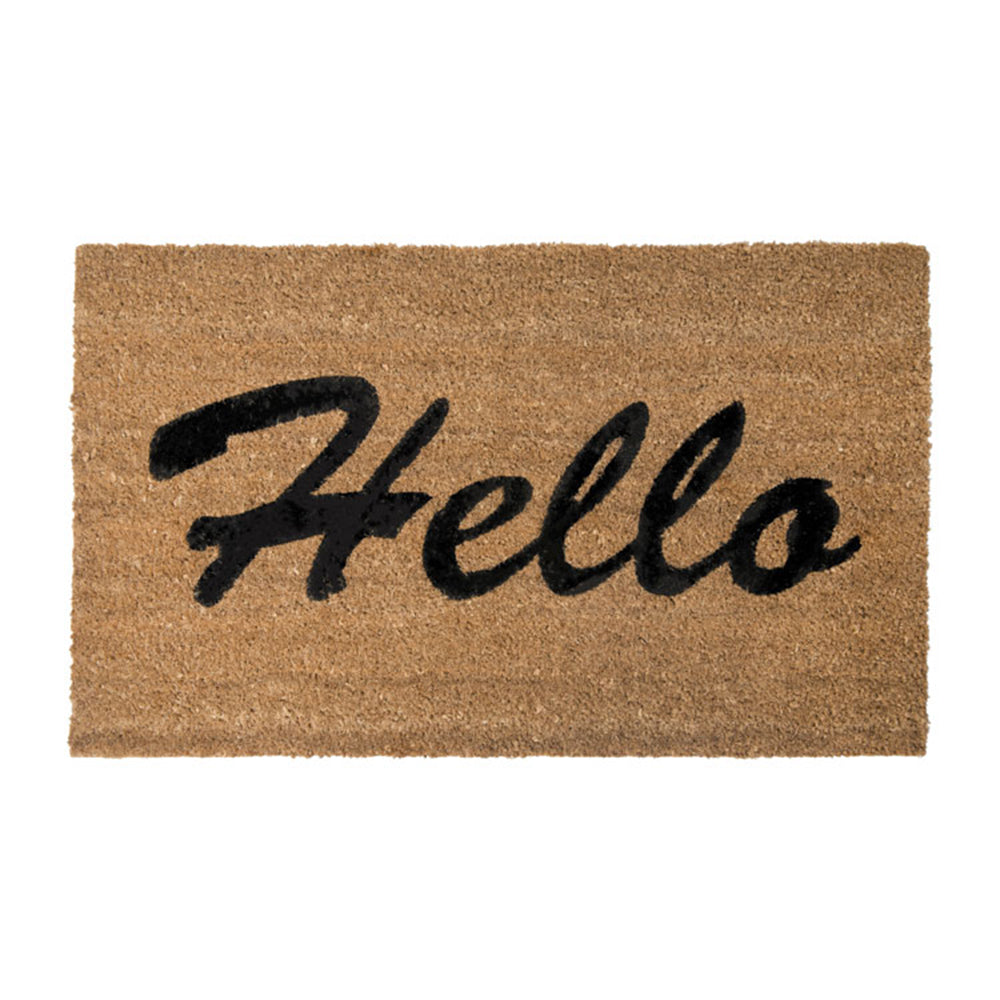 PVC Backed Coir Printed Mat 45x75cm Hello