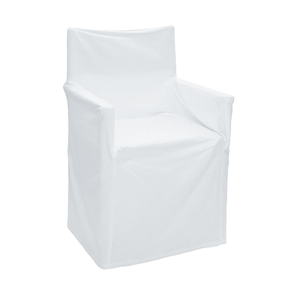 Outdoor Solid Director Chair Cover Std White