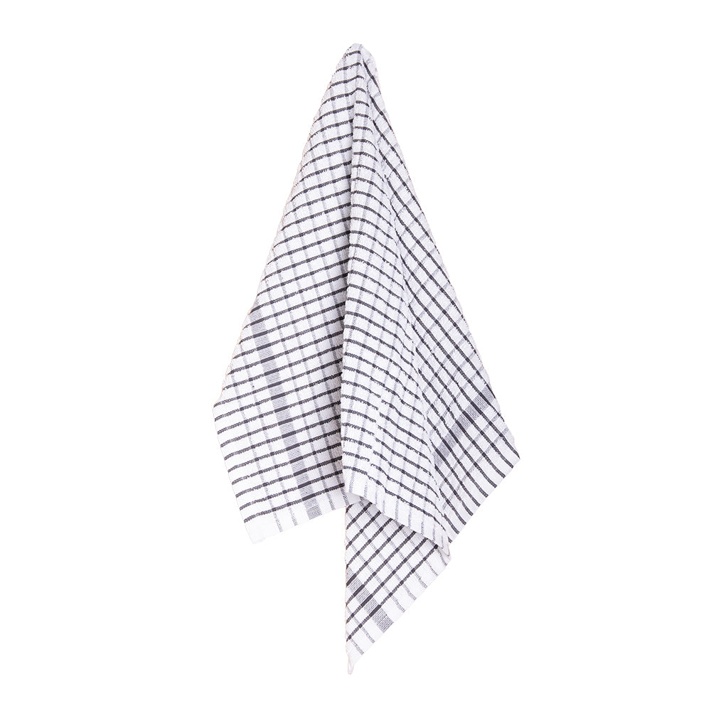 Elly 2 Pack Tea Towels 45x65cm Charcoal