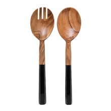 Load image into Gallery viewer, Zowie Salad Servers 30x7x2cm Natural &amp; Black
