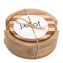 Load image into Gallery viewer, Willow Coaster Set of 4 10x10cm Natural & Brown