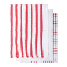 Load image into Gallery viewer, Gardenia 3 Pack Tea Towels 50x70cm Red
