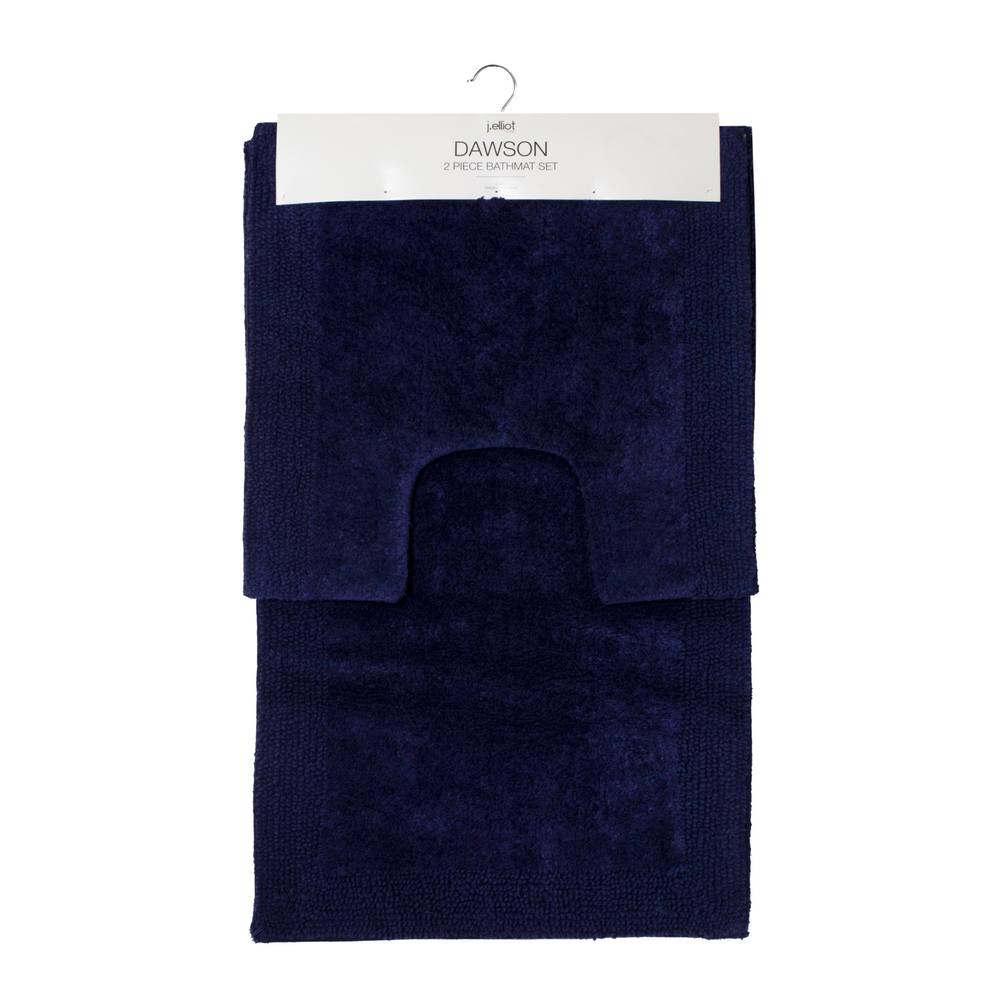 Dawson 2 Piece Bathmat Set 50x50cm & 50x80cm Navy