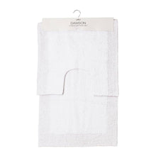 Load image into Gallery viewer, Dawson 2 Piece Bathmat Set 50x50cm & 50x80cm White