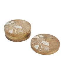 Load image into Gallery viewer, Ginkgo Coasters Set of 4 Dia10cm Natural
