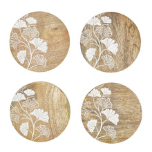 Load image into Gallery viewer, Ginkgo Coasters Set of 4 Dia10cm Natural
