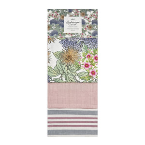 Hydrangea 3 Pack Tea Towel 50x70cm Rose Pink