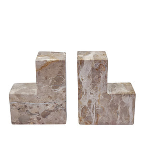 Isabella Set of 2 Book Ends Rectangle 12x15x6cm Marble