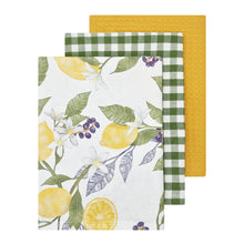 Load image into Gallery viewer, Lemon 3 Pack Tea Towel 50x70cm White Multi
