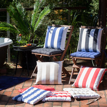Load image into Gallery viewer, Outdoor Stripe Chair Pad 40x40cm Blue
