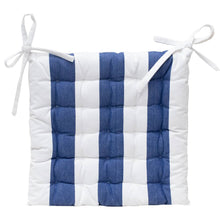 Load image into Gallery viewer, Outdoor Stripe Chair Pad 40x40cm Blue
