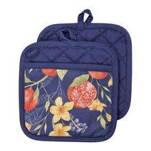 Load image into Gallery viewer, Pomegranate 2pk Pot Holder 21x21cm Navy
