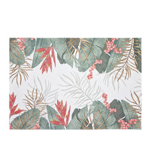 Load image into Gallery viewer, Tropical 4 Pack Placemats 33x48cm White &amp; Evergreen
